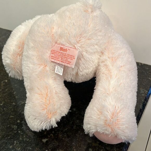 Russ Teddy Bear Pink Blush Plush I love mom Heart  16” Soft Shaggy Fur - Picture 7 of 12